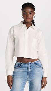 Рубашка Good American Oxford Crop, белый