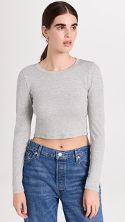 Футболка Madewell Long Sleeve Crop, серый