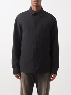 Рубашка из шерсти и габардина Balenciaga, черный