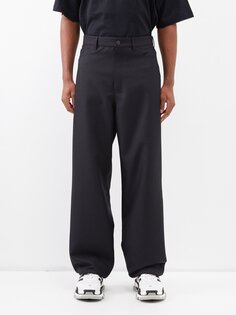Широкие брюки из смесовой шерсти Balenciaga, черный