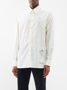 Рубашка из хлопкового поплина с точечным принтом MM6 Maison Margiela, белый