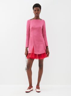 Креповое платье мини betty с многослойным тюлем Molly Goddard, розовый