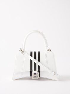 Кожаная сумка в полоску adidas hourglass xs Balenciaga, белый