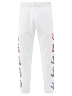 Спортивные брюки из хлопкового джерси с логотипом Moncler, белый