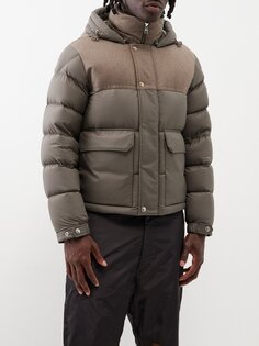 Стеганое пуховое пальто mussala с капюшоном Moncler, зеленый