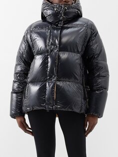 Стеганый пуховик parana из лакового стекла Moncler, черный