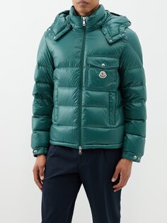 Стеганое пуховое пальто wollaston с карманами и клапанами Moncler, зеленый