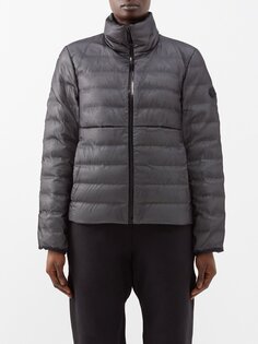 Стеганый пуховик onoz из органзы-рипстоп Moncler, серый