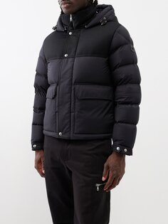 Стеганое пуховик mussala с капюшоном Moncler, черный