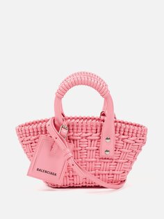 Плетеная сумка-корзина bistrot xs Balenciaga, розовый