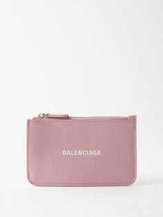 Картхолдер cash из зерненой кожи на молнии Balenciaga, розовый