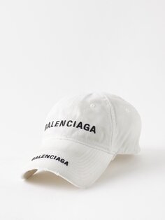 Кепка из хлопкового твила с вышитым логотипом Balenciaga, белый