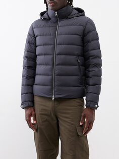 Стеганый пуховик arneb с капюшоном Moncler, черный