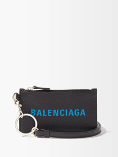 Кожаный кошелек cash с логотипом Balenciaga, черный