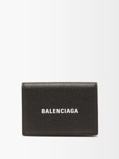 Кожаный кошелек cash с логотипом Balenciaga, черный