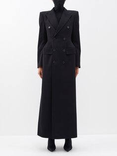 Пальто из шерсти и габардина «песочные часы» Balenciaga, черный