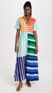 Платье Studio 189 Hand-Batik Mixed Print Cotton Shirt, разноцветный