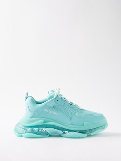 Кроссовки triple s из искусственной кожи и сетки Balenciaga, синий