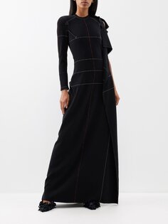 Твиловое платье wip с прострочкой Balenciaga, черный