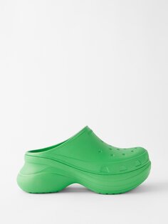 Резиновые сабо на платформе x crocs Balenciaga, зеленый