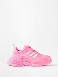 Кроссовки из искусственной кожи x adidas triple s Balenciaga, розовый