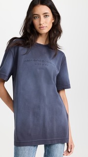 Футболка Alexander Wang Bi-Color Short Sleeve Tee with Embossed Logo