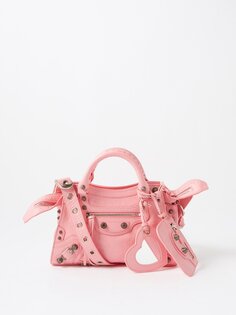 Кожаная сумка через плечо neo cagole xs Balenciaga, розовый