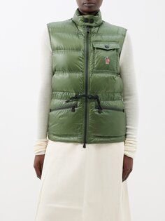 Пуховый жилет arolles из рипстопа Moncler, зеленый