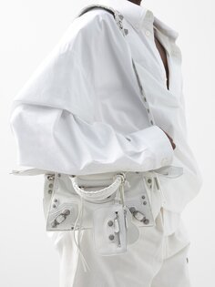 Кожаная сумка через плечо neo cagole xs Balenciaga, белый