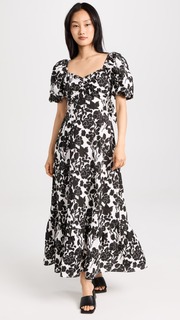 Платье макси English Factory Floral Print, черный