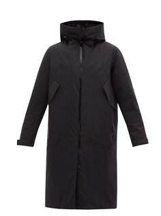 Сиреневое пальто с капюшоном Moncler, черный