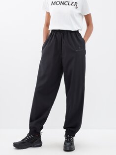 Спортивные брюки из парусины с логотипом Moncler, черный