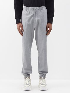Спортивные брюки из хлопка с эластичной талией Moncler, серый