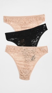 Стринги Hanky Panky Daily Lace High Cut 3 шт, серо-коричневый