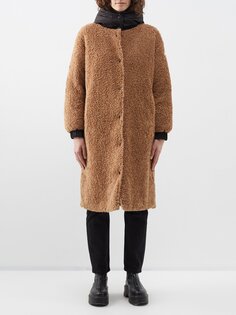 Стеганое флисовое пальто bernache с капюшоном Moncler, коричневый