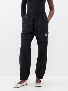 Спортивные брюки с вышитым логотипом Balenciaga, черный