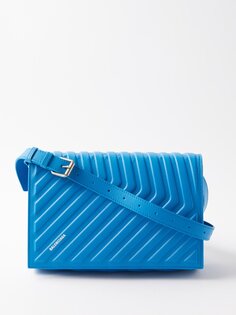 Кожаная сумка через плечо с тиснением автомобиля Balenciaga, синий