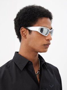 Солнцезащитные очки в d-образной оправе из ацетата Balenciaga, серебряный