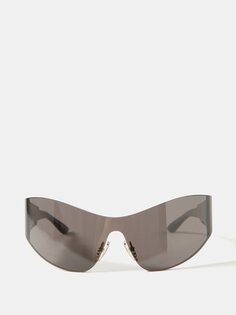 Солнцезащитные очки без оправы из ацетата Balenciaga, серый
