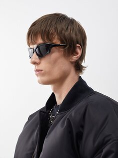 Квадратные солнцезащитные очки из ацетата Balenciaga, черный