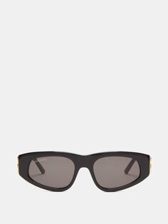 Овальные солнцезащитные очки из ацетата Balenciaga, черный