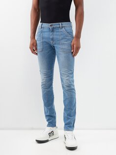 Узкие джинсы в винтажном стиле Balmain, синий