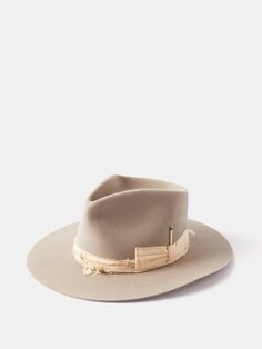 Фетровая шляпа-федора с репсовой лентой Nick Fouquet, серый