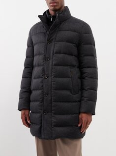 Alfieri стеганое пуховое пальто из кашемировой фланели MooRER, темно-серый