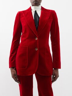 Бархатный пиджак st james Bella Freud, красный