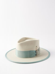 Фетровая шляпа-федора с отделкой в рубчик Nick Fouquet, серый