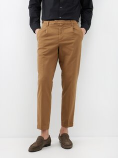 Masco stino укороченные брюки со складками из смесового хлопка Barena Venezia, коричневый