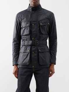 Куртка trialmaster из вощеного хлопка с поясом Belstaff, синий