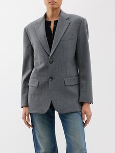 Однобортный пиджак-бойфренд из джерси Nili Lotan, серый
