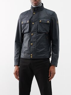 Куртка racemaster из вощеного хлопка с воротником и пряжкой Belstaff, синий